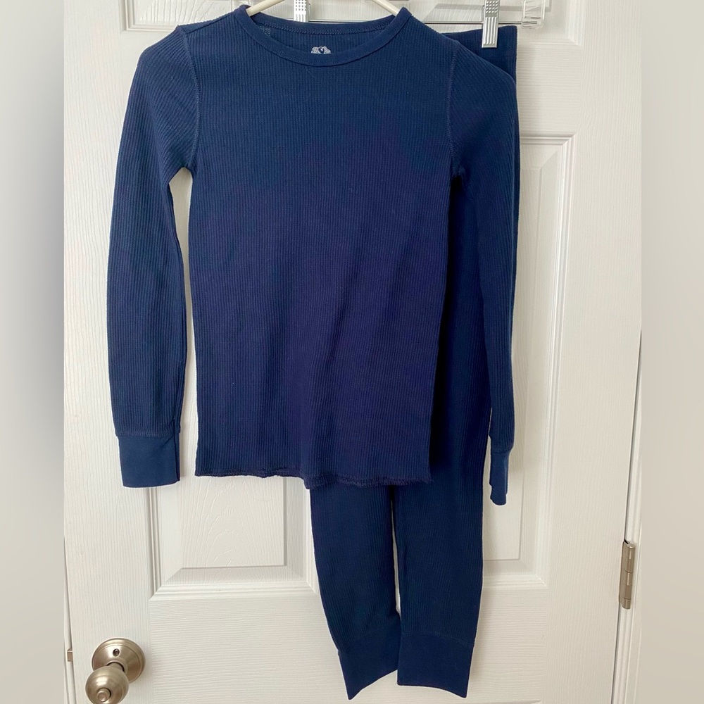 Boys Fruit of the Loom Long Underwear; Size L (10-12); Navy Blue; Like New